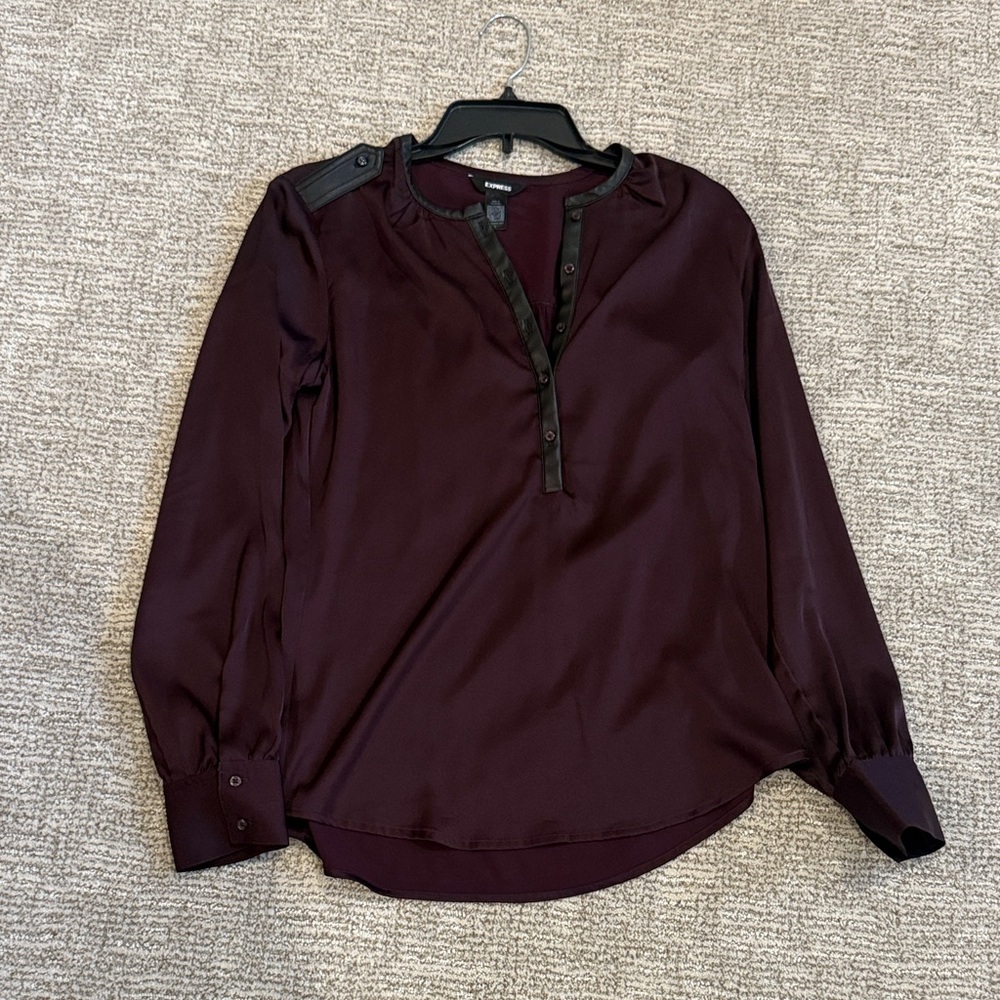 Women’s Burgundy Shirt with Black Accents